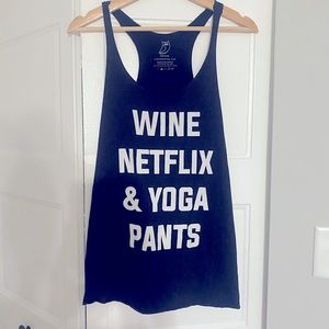 Wine Netflix & Yoga pants workout tank